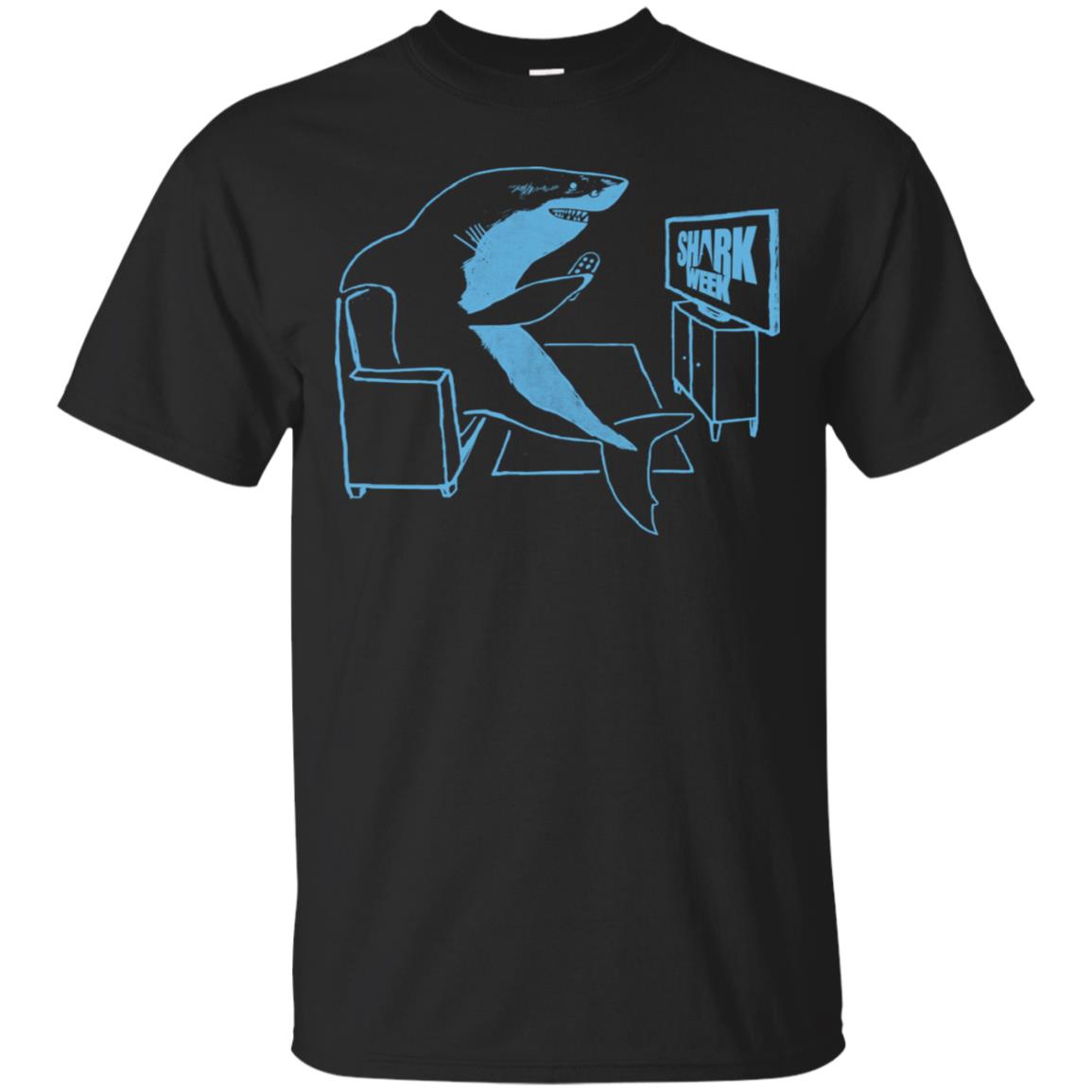 Shark Week Couch Potato Channel Surfer Graphic T-Shirt