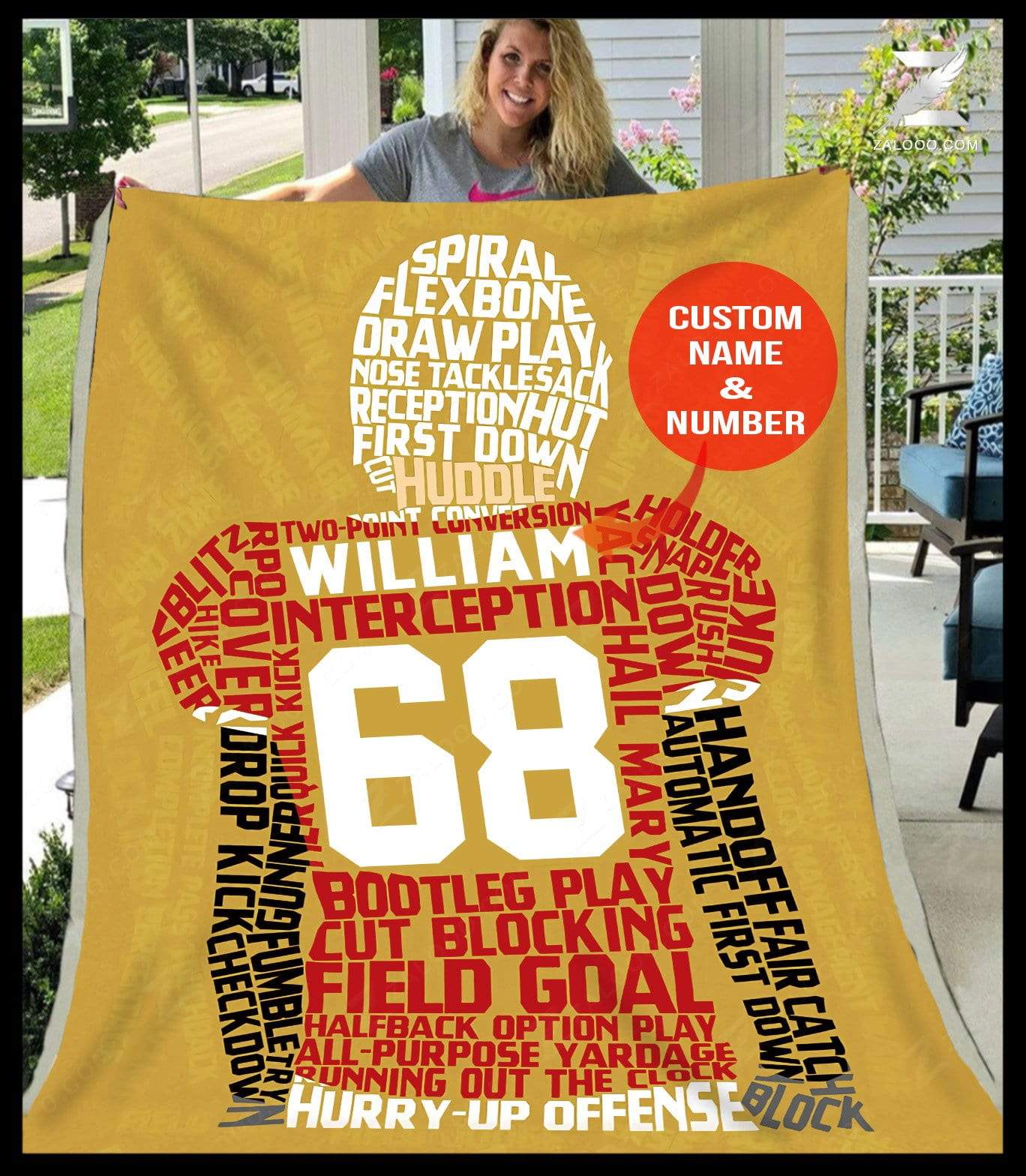 Custom Football Player Quilt Blanket Ep1822