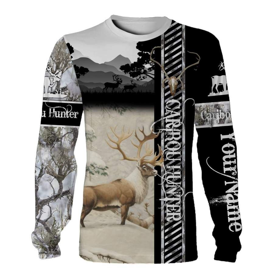 Caribou Hunter Custom name 3D All over print shirts – personalized gift TATS151