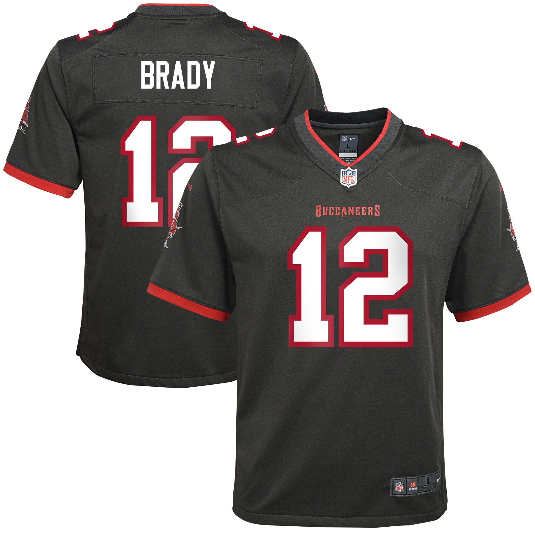 Tom Brady Tampa Bay Buccaneers Youth Alternate Game Jersey – Pewter