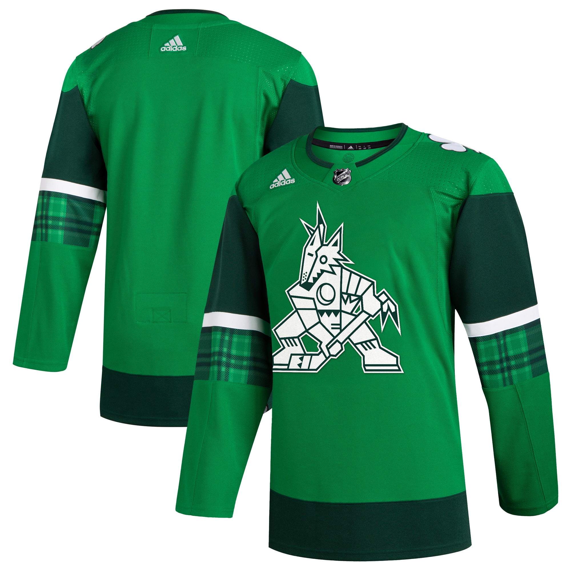 Men's Arizona Coyotes adidas Kelly Green 2023 St. Patrick's Day Primegreen Authentic Jersey