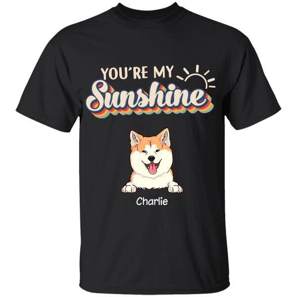 You Are My Sunshine Retro Girl And Dog, Cat Personalized T-Shirt Ts-Hr137