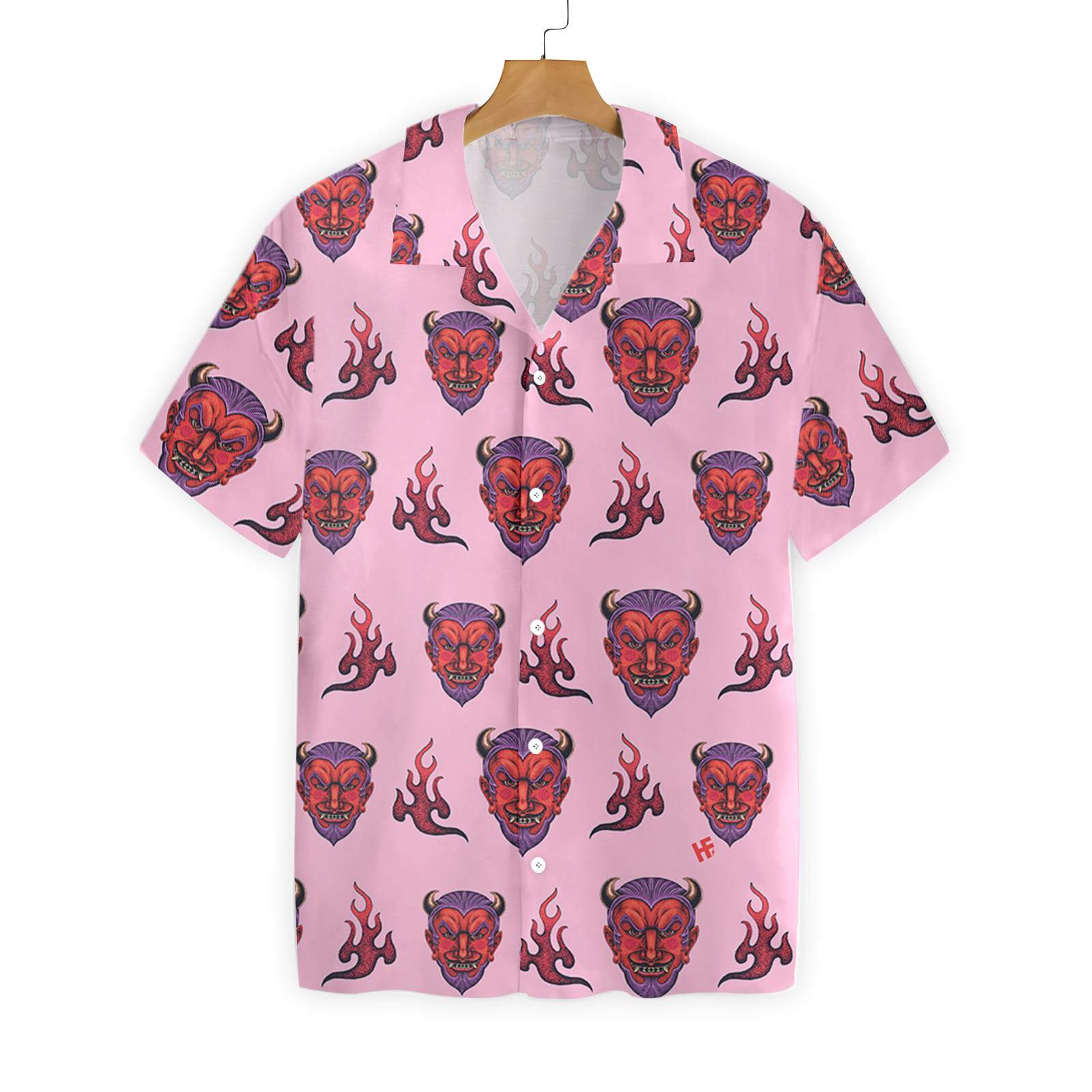 Colorful Seamless Satan With Hell Fire 1512 Hawaii Shirt Ha3754