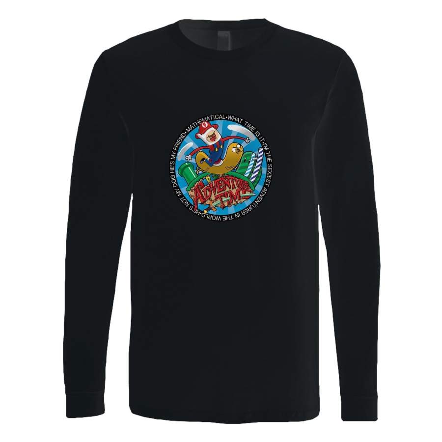 super mario adventure time funny parody Long Sleeve T-Shirt Tee