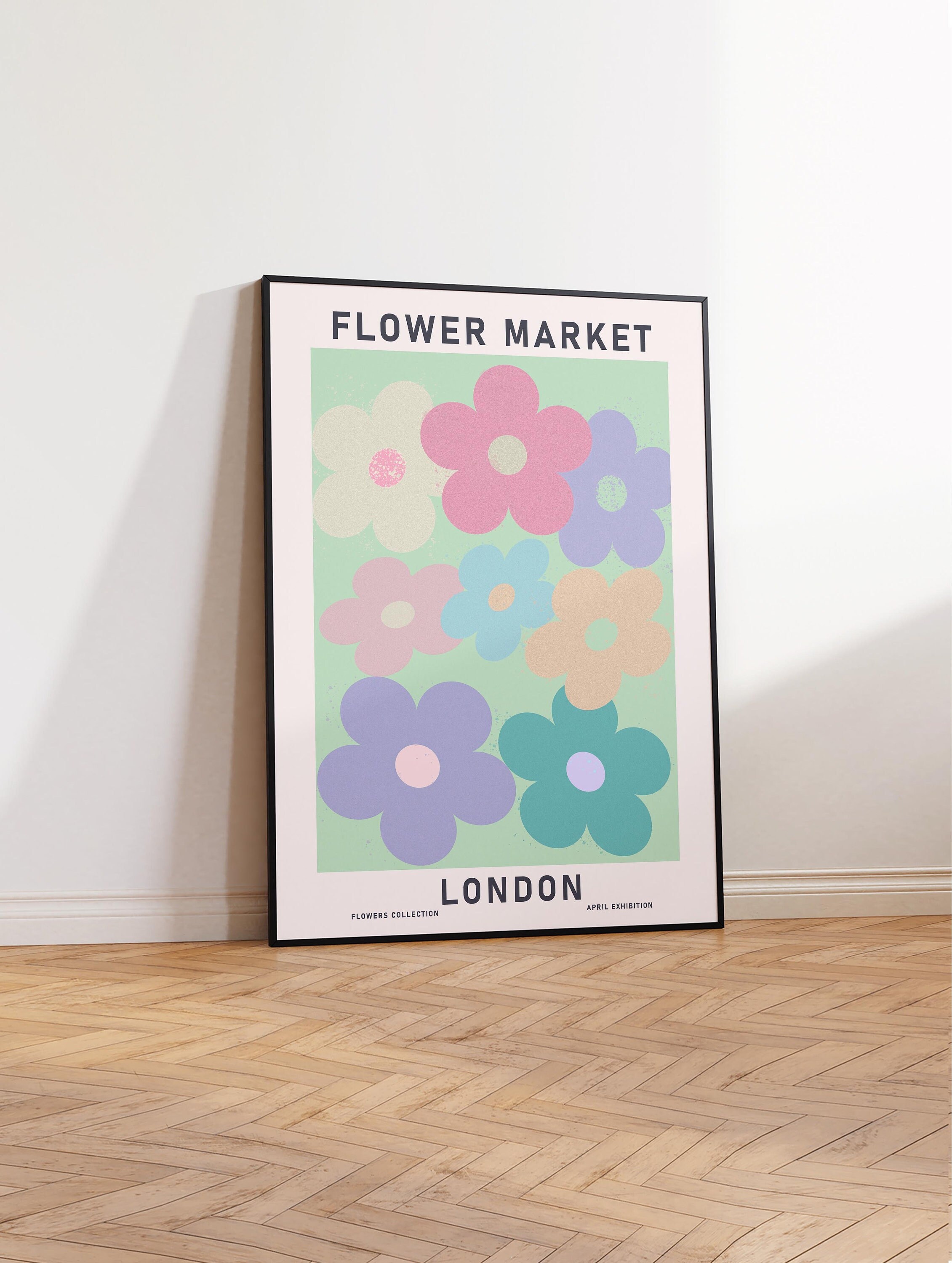 Flower Market London, Flower Market Print, Flower Market Poster, Floral Print, Flower Shop, Flower Print, Wall Art Print – Sizes A2 A3 A4