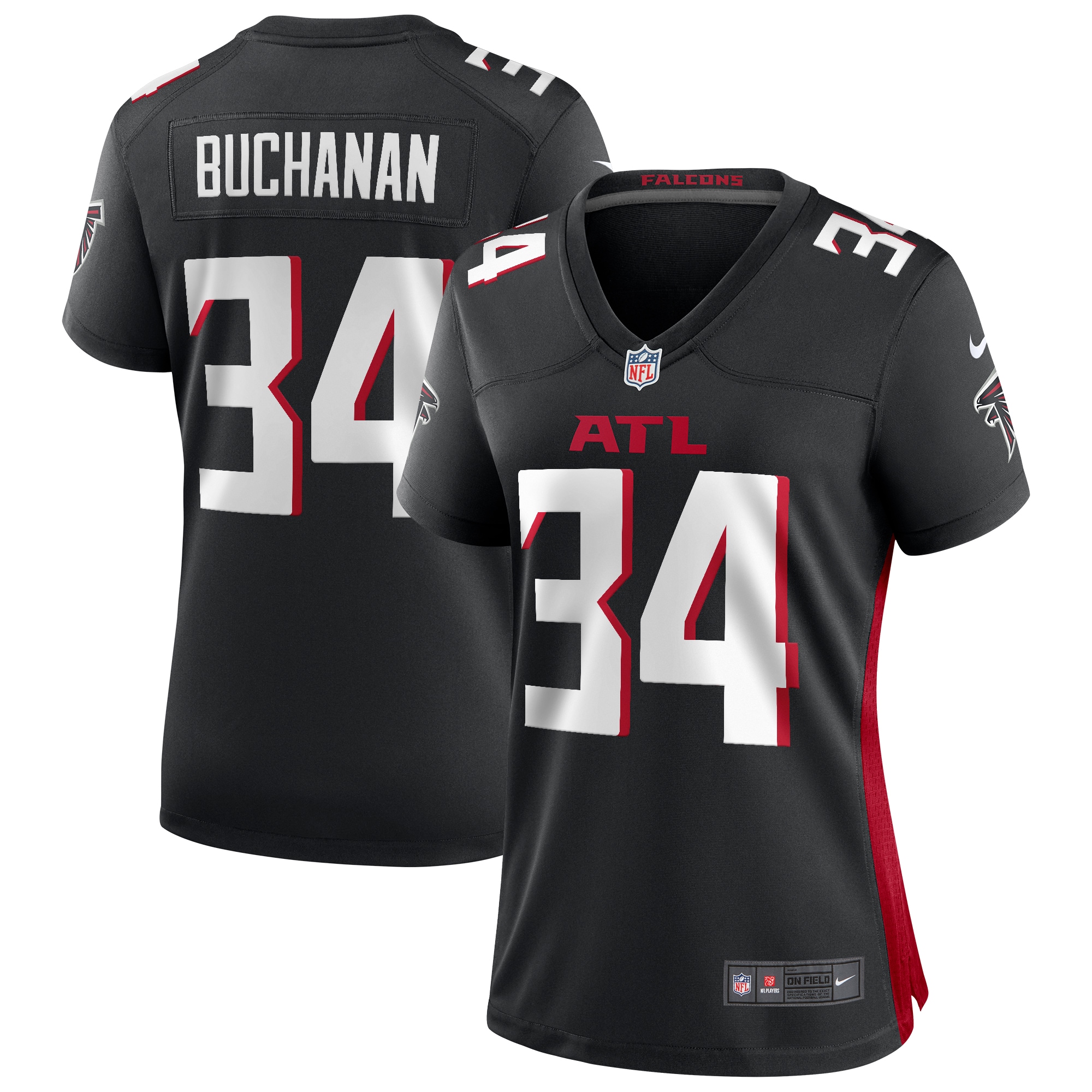 Ray Buchanan Atlanta Falcons Women's Game Retired Player Jersey – Black