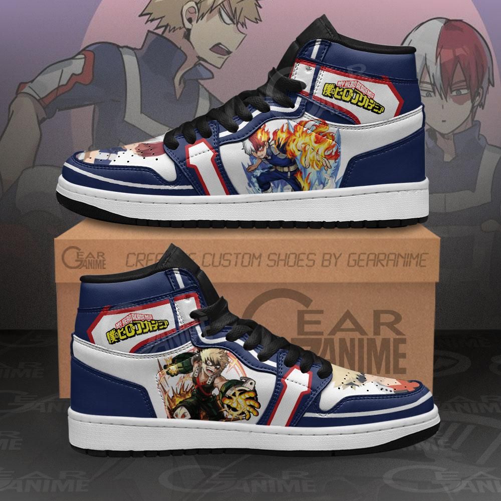 Todoroki And Bakugo My Hero Academia Anime Air Jordan Shoes Sport Sneakers