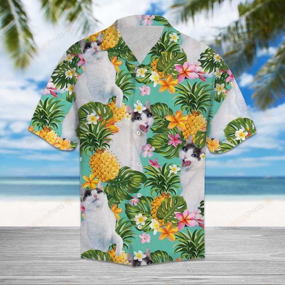 Tropical Pineapple Japanese Bobtail Hawaiian Shirt Ha1893