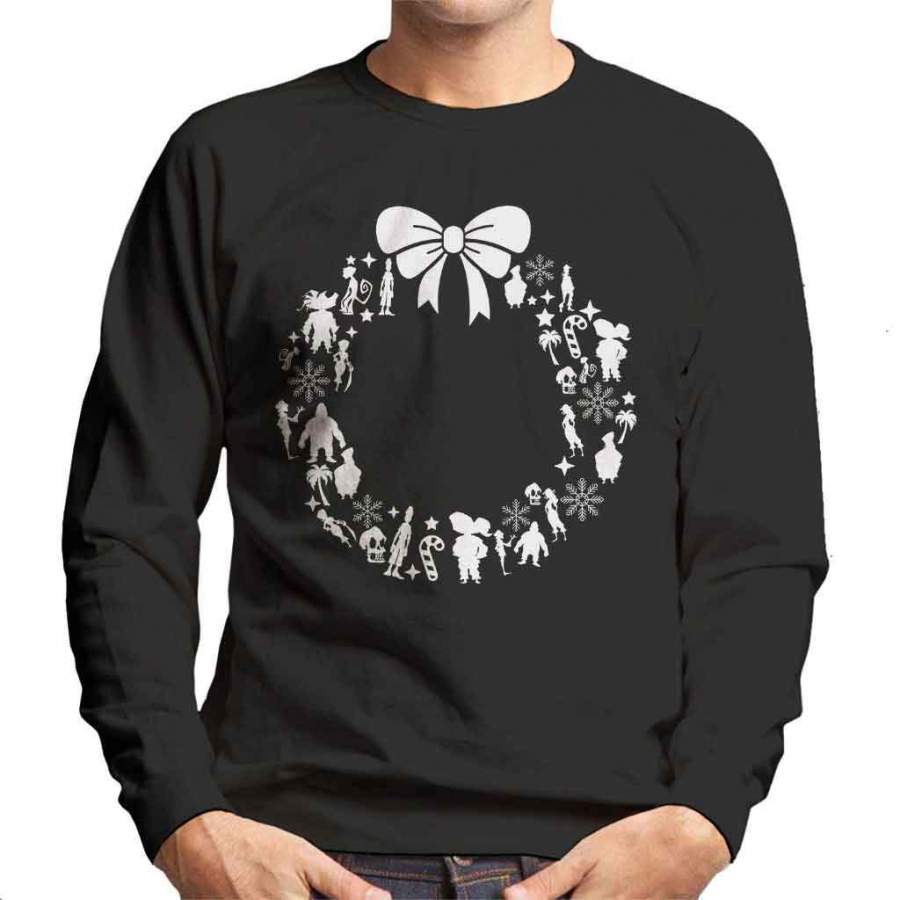 Monkey Island Christmas Wreath Pattern Men’s Sweatshirt