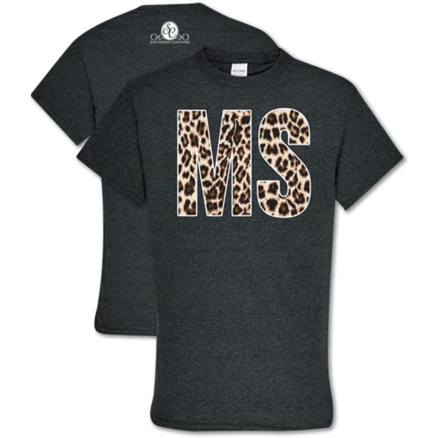 Southern Couture Soft Collection Leopard Mississippi T-Shirt