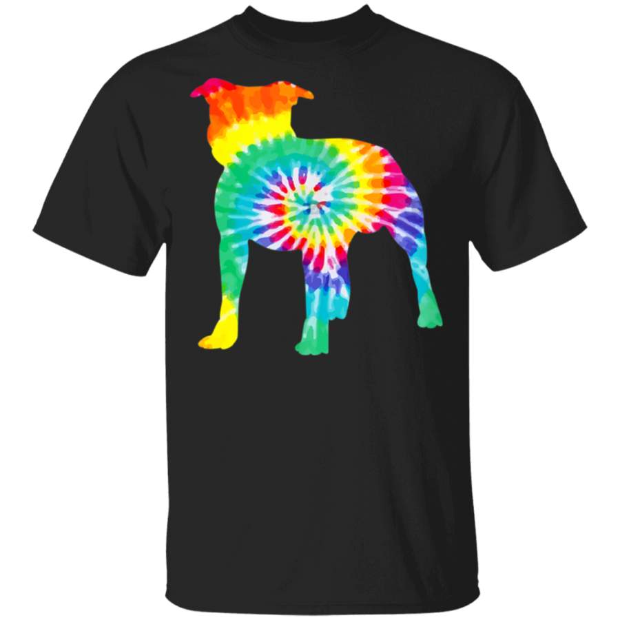 Tie Dye Amstaff  Hippie Dog Mom Retro Gift TShirt