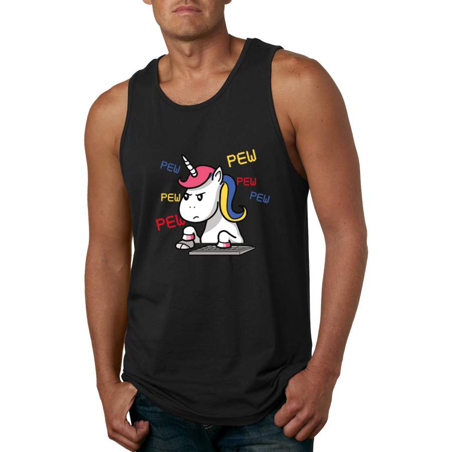 Unicorn Pew Animal Lover Graphic Tank Top