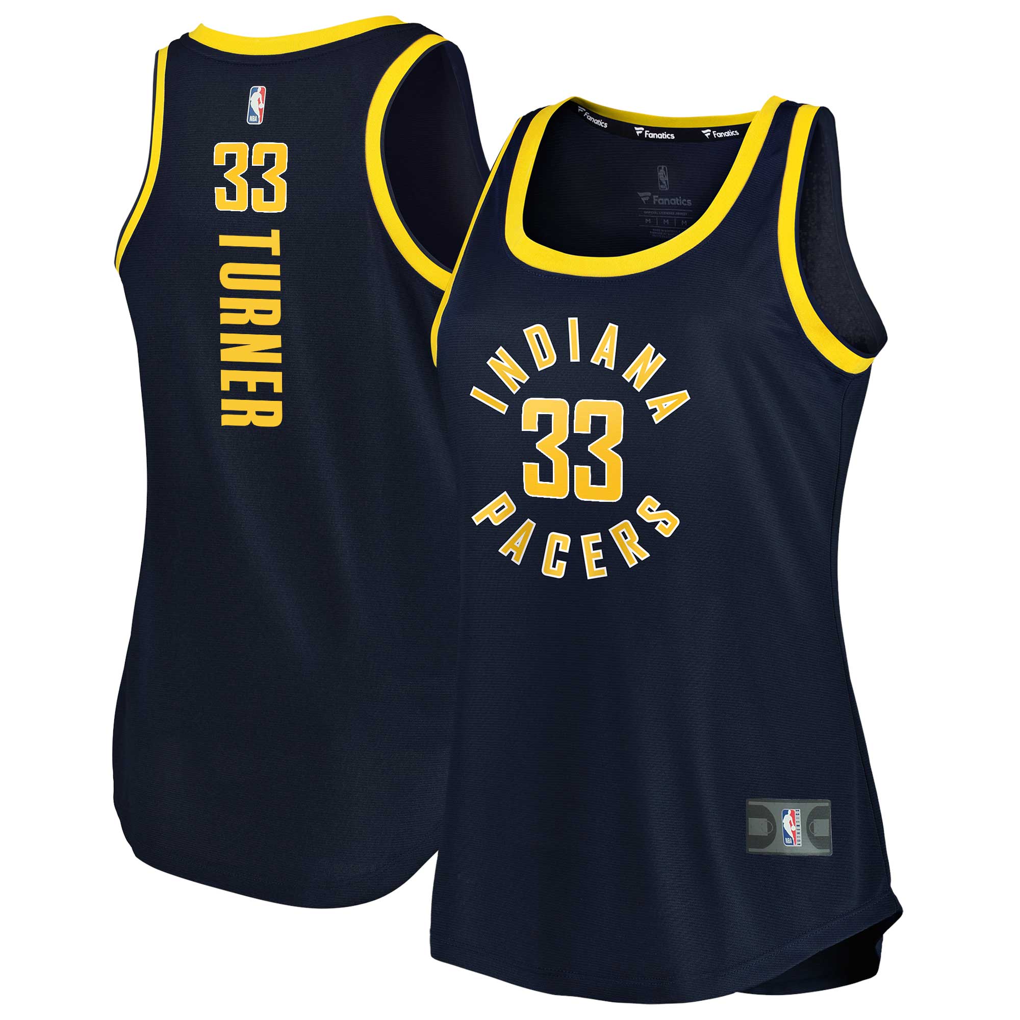 Myles Turner Indiana Pacers Women's Fast Break Tank Jersey – Icon Edition – Navy