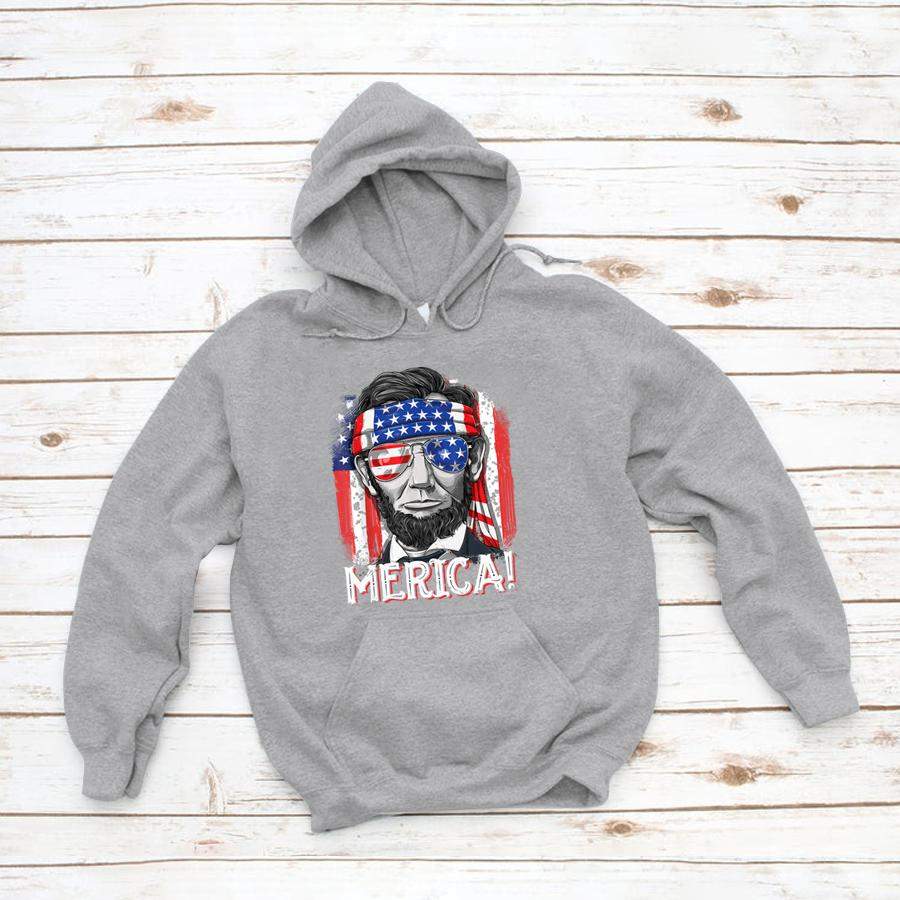 4th of July Shirts for Men Merica Abe Lincoln Women Tee Gift