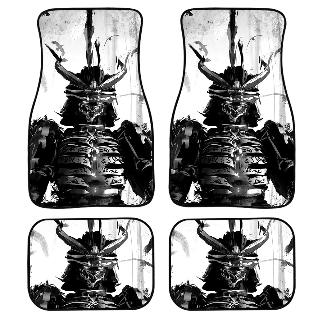 Demon Samurai Print Front And Back Car Floor Mats, Front Car Mat