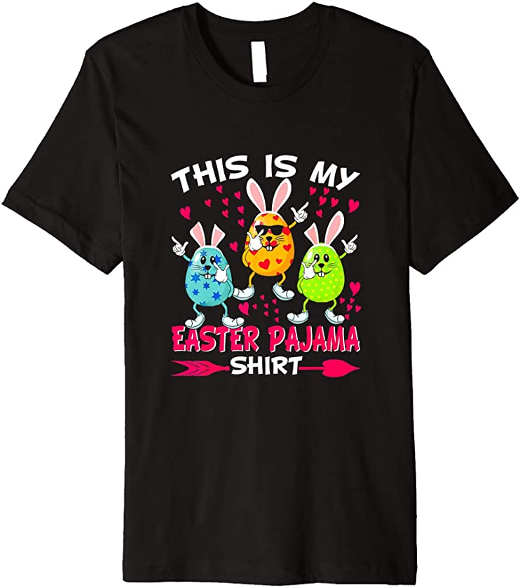 This Is My Easter Pajama Shirt Dabbing Bunny Easter Egg Premium T-Shirt