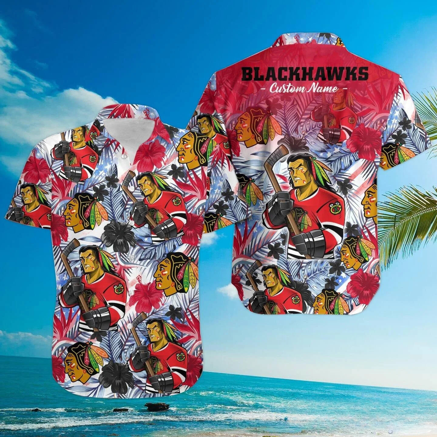 Chicago Blackhawks Warrior Spirit Hawaiian Shirt