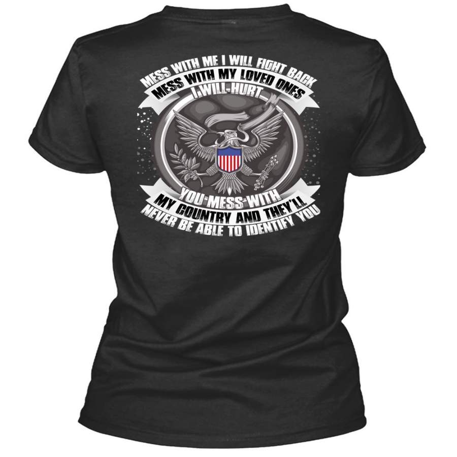 You Mess With My Country T Shirt, Mess With My Loved T Shirt, Cool Shirt (Ladies LS Heather V-Neck)