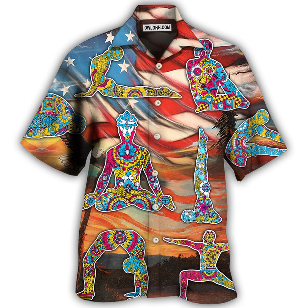 Yoga Independence Day Yoga Pose – Hawaiian Shirt – Owl Ohh