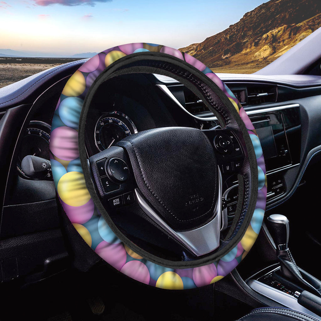 Sweet Candy Ball Pattern Print Car Steering Wheel Cover