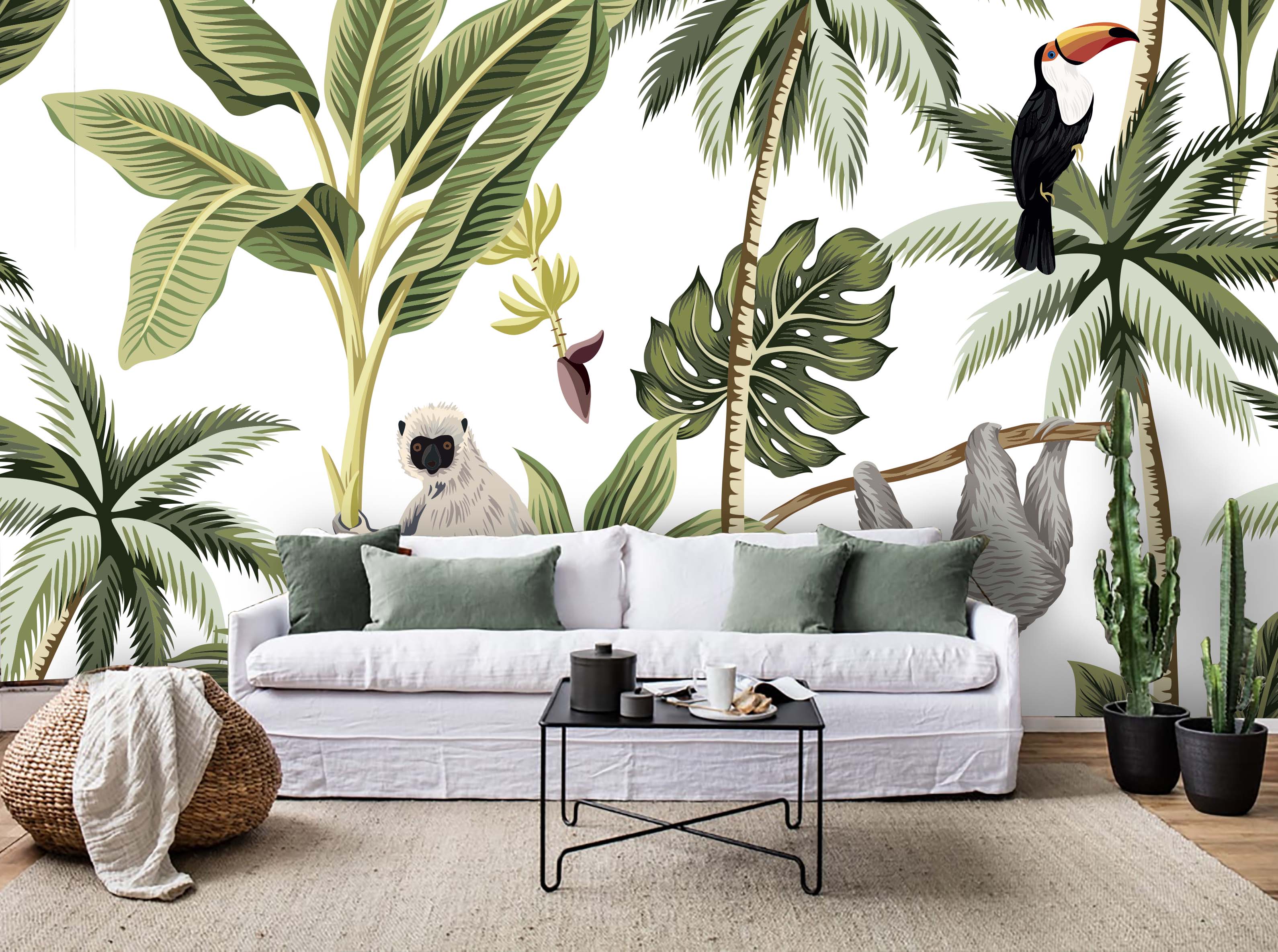 3D Tropical Plant Animal Wall Mural Wallpaper 99