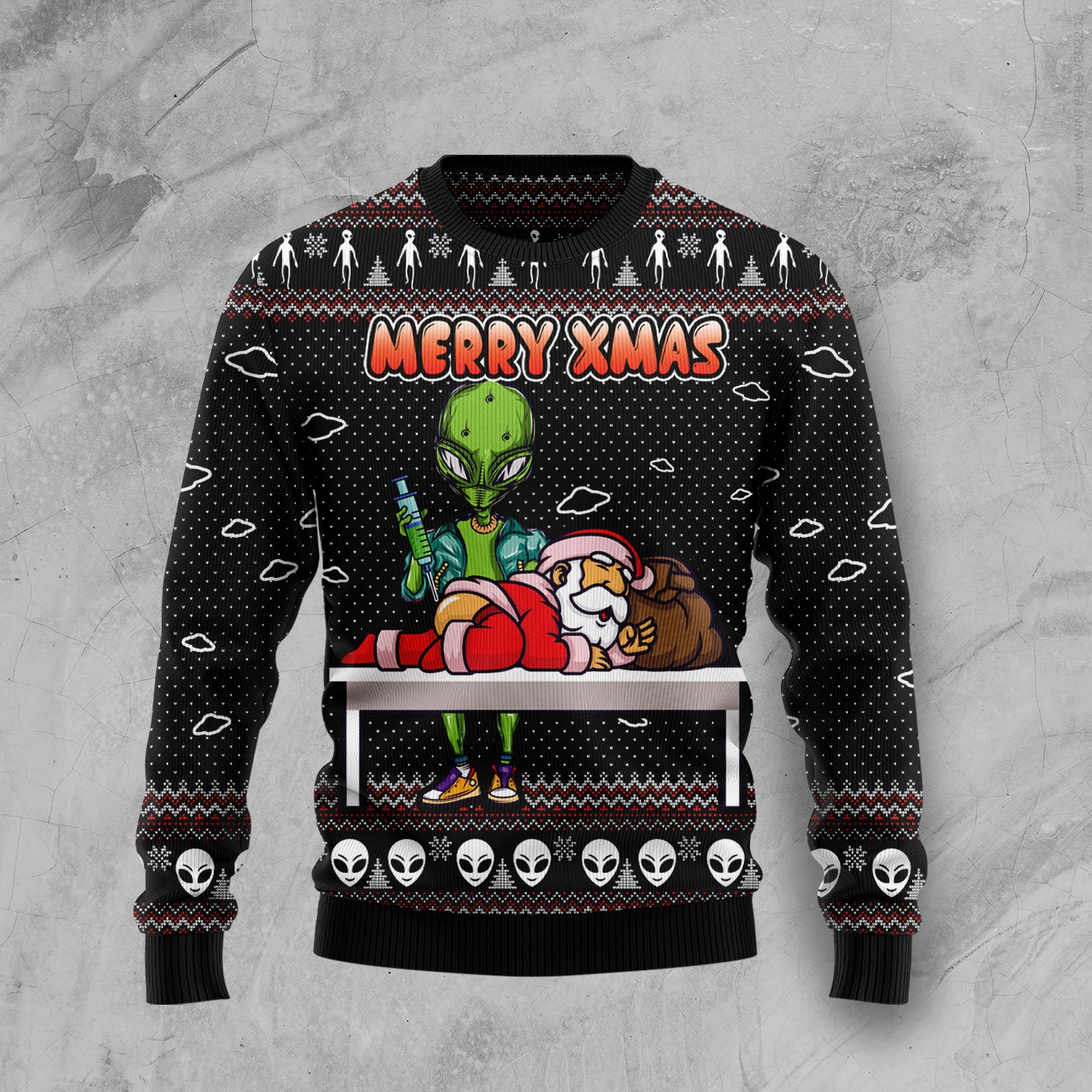 Alien Merry Xmas Ht100609 Ugly Christmas Sweater