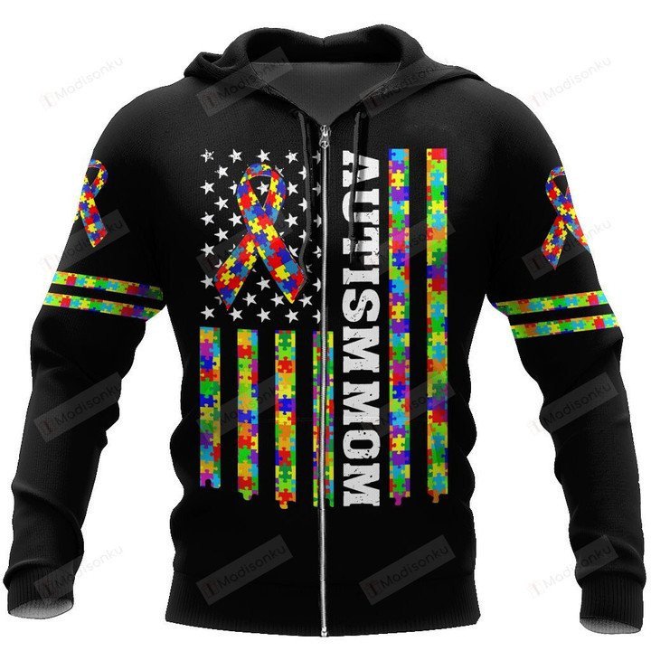 Autism Mom 3D All Print Hoodie, Zip- Up Hoodie