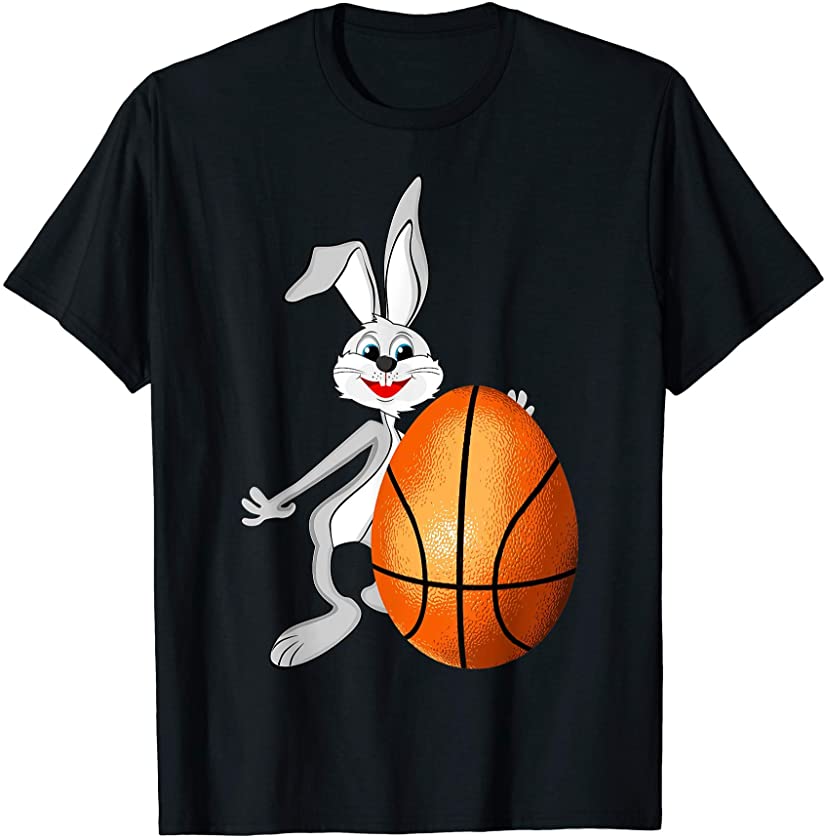 Cute Basketball Bunny Rabbit Eggs Easter Day Men Women Boys T-Shirt