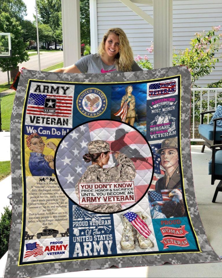 You Become An Army Veteran, Veteran Quilt blanket