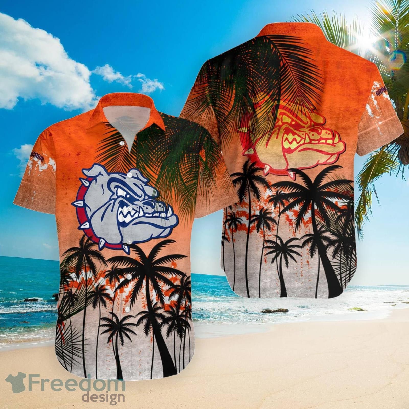 NCCA Gonzaga Bulldogs Coconut Tree Hawaiian Shirt