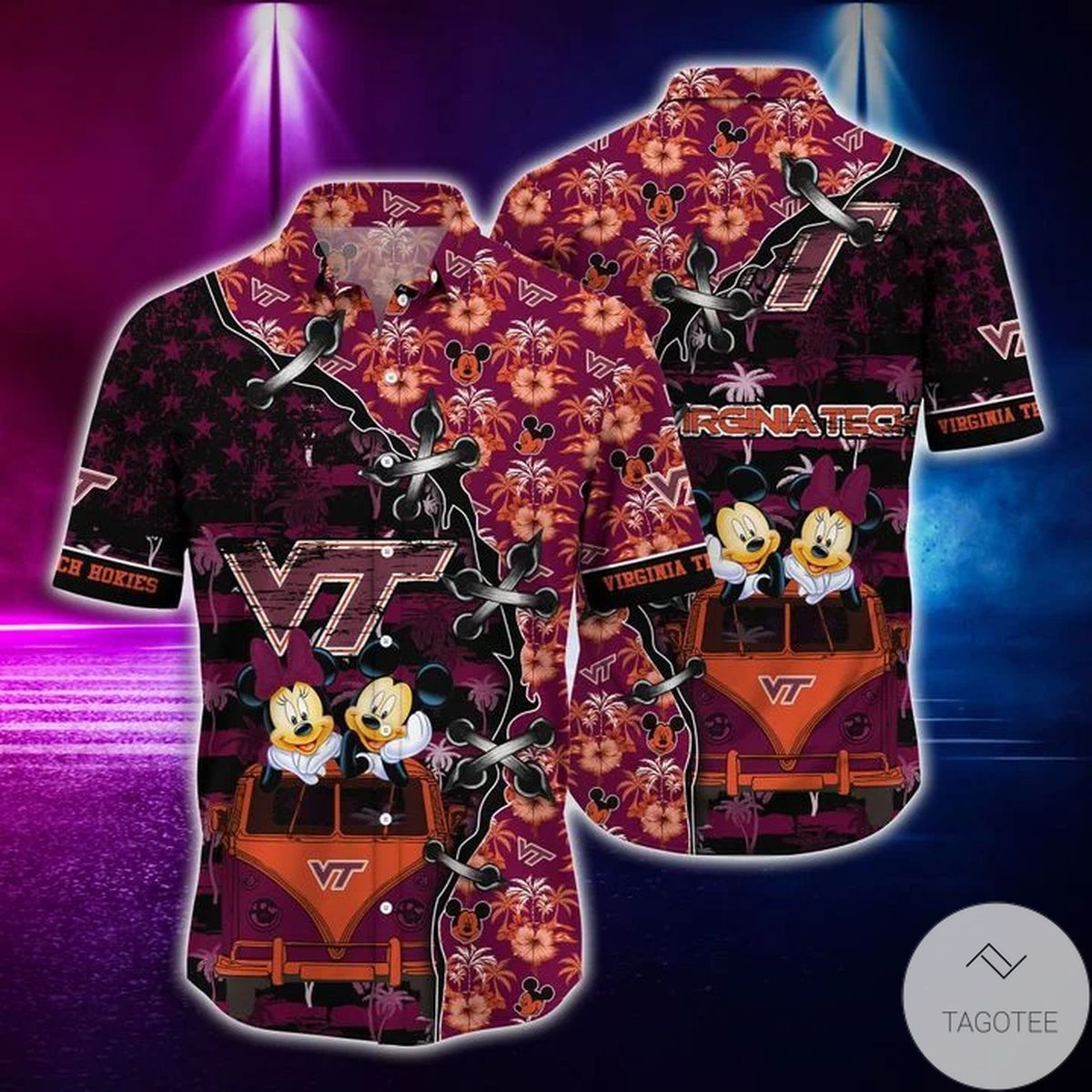 NCCA Virginia Tech Hokies Mickey Mouse Hawaiian Shirt