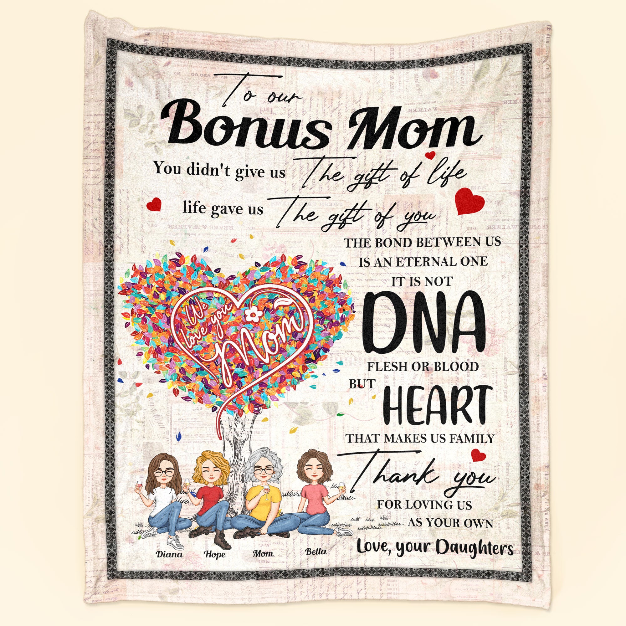 To Our Bonus Mom – Personalized Blanket