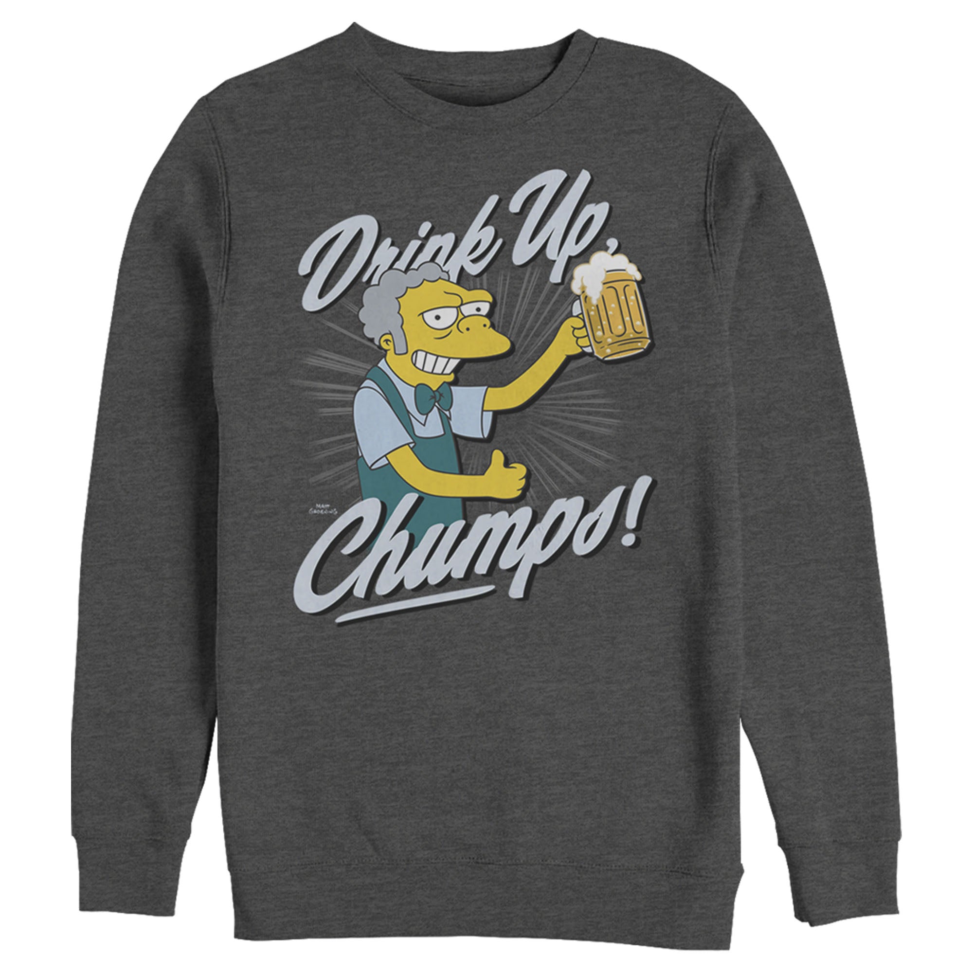 The Simpsons Men’S Drink Up, Champs  Sweatshirt