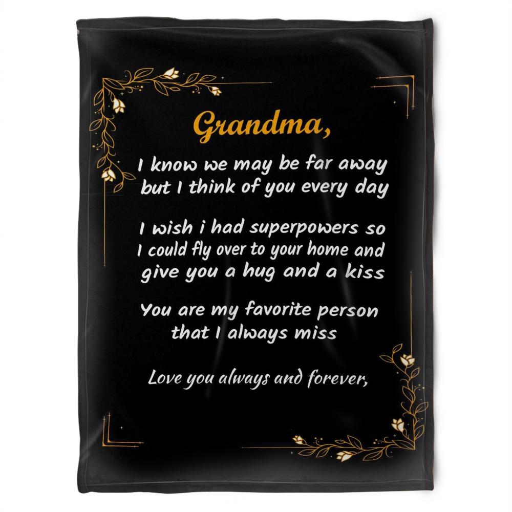 To My Grandma You Are My Favorite Person That I Always Miss Fleece Blanket Gift For Grandparents Gift From Granddaughter Gift For Grandson Home Decor Bedding Couch Sofa Soft And Comfy Cozy