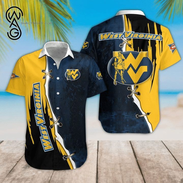 NCCA West Virginia Mountaineers Blue Gold New Design Hawaiian Shirt