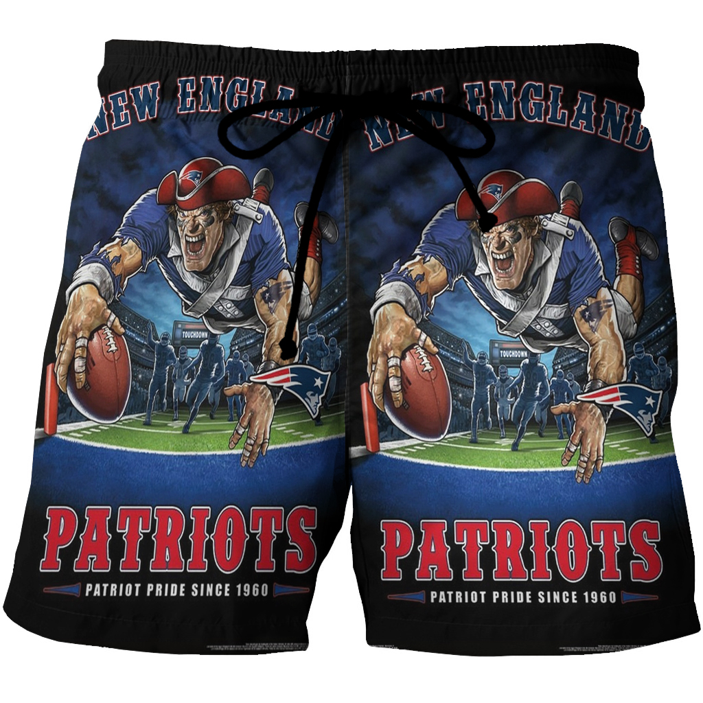 New England Patriots Pride Since 1960 3D All Over Print Summer Beach Hawaiian Short