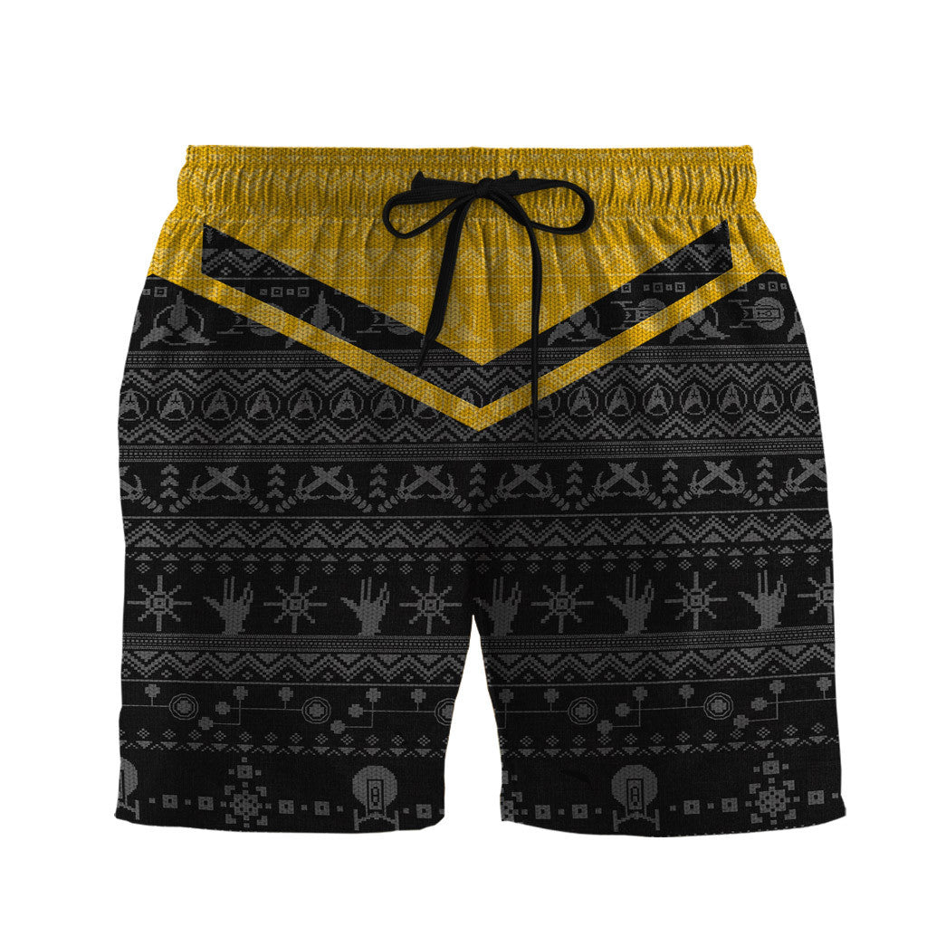 3D S.T Picard 2022 Yellow Ugly Christmas Custom Men Short