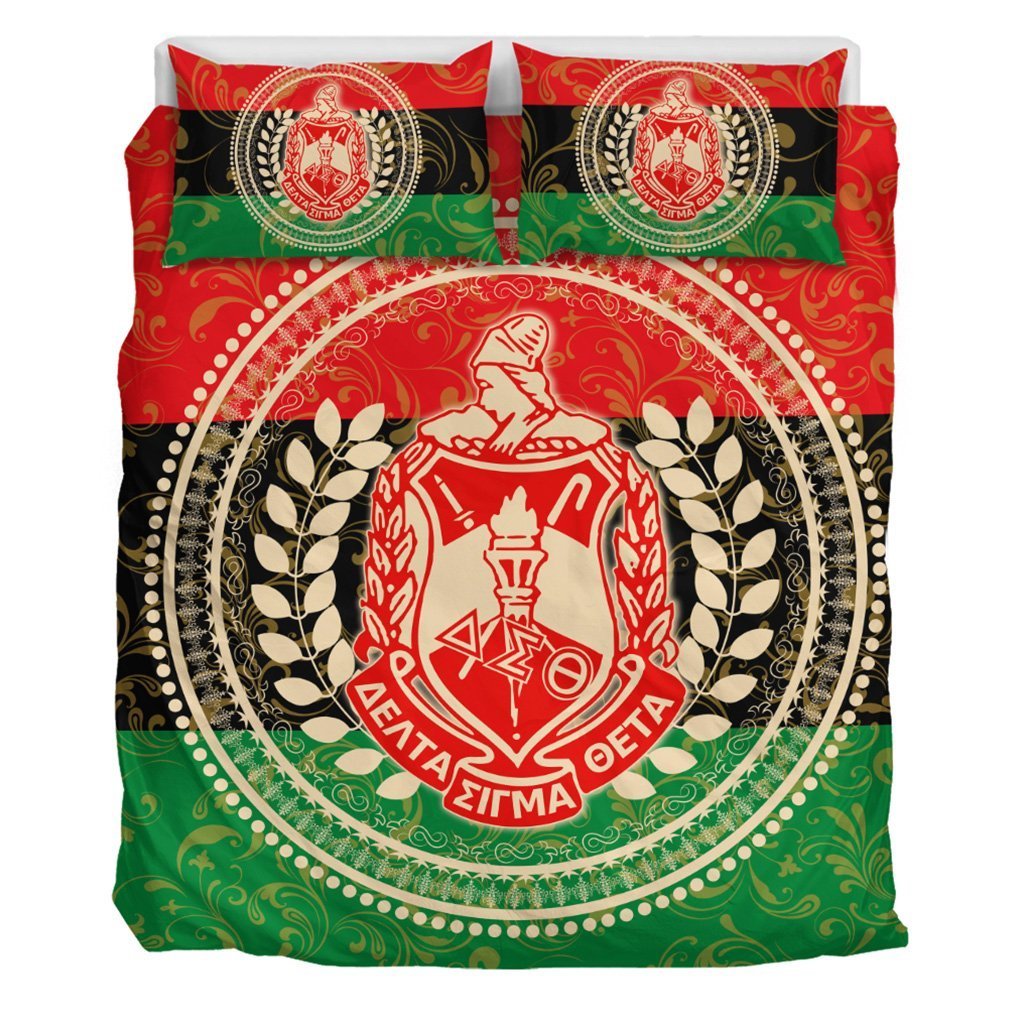 Greek Life Bedding Set – Pan Africa Delta Sigma Theta Sorority Duvet Cover & Pillow Cases