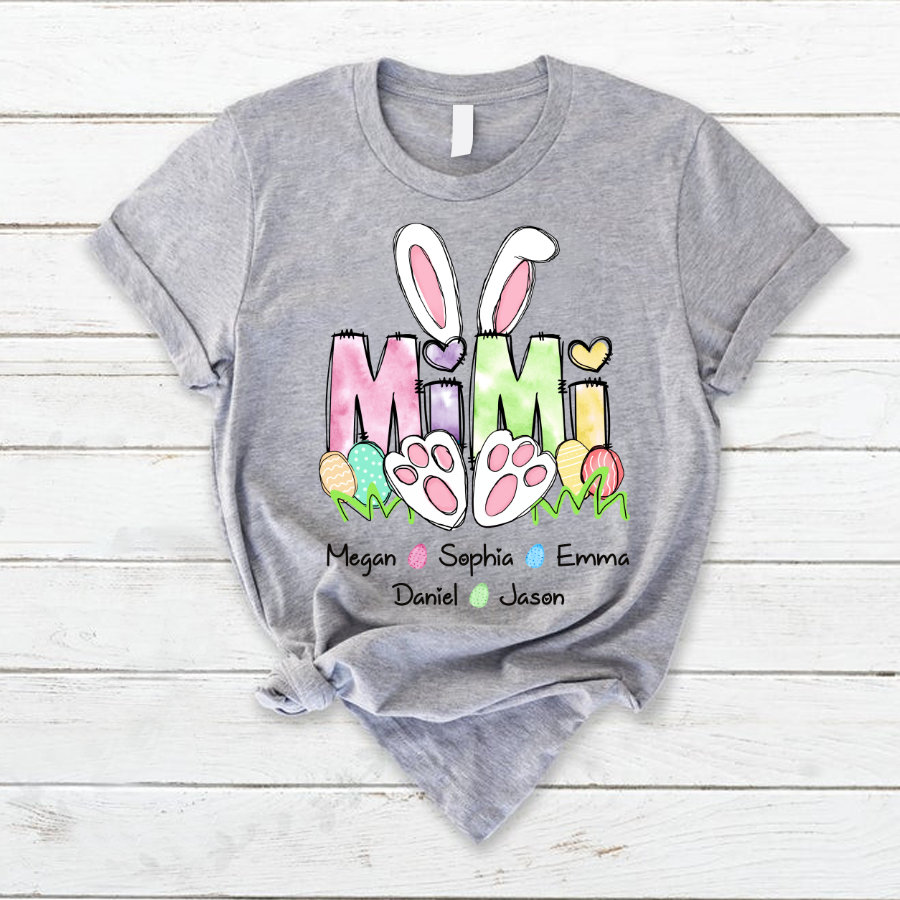 Personalized Easter Mimi Shirt, Bunny Nana Shirt, Bunny Grandma Shirt, Gigi Shirt for Easter Day, Nana Easter Gifts, Easter Yaya Nona Shirt