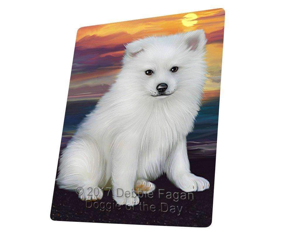 American Eskimos Dog Art Portrait Print Woven Throw Sherpa Plush Fleece Blanket D378