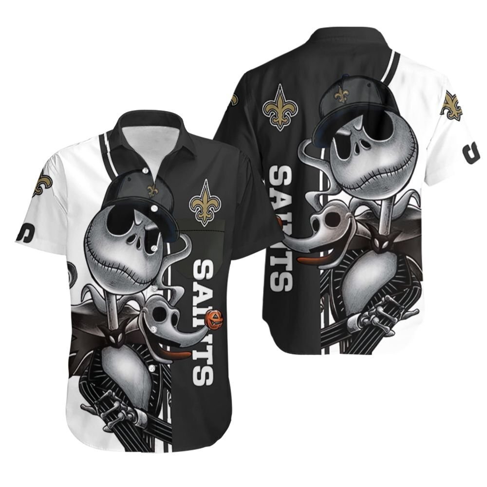 New Orleans Saints Jack Skellington And Zero Hawaiian Shirt