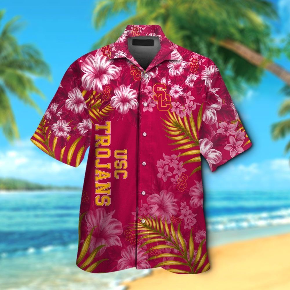 Usc Trojans Short Sleeve Hawaiian Tropical Shirt Edition