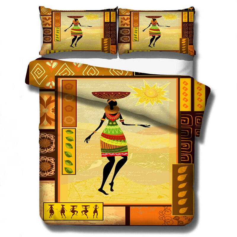 Queen Of Egypt 3D Bedding Set Duvet Covers African Woman National Style Bedding Sets Bedclothes Bed Linen (No Sheet)01