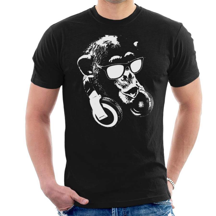 Monkey DJ Svartvit Men’s T-Shirt