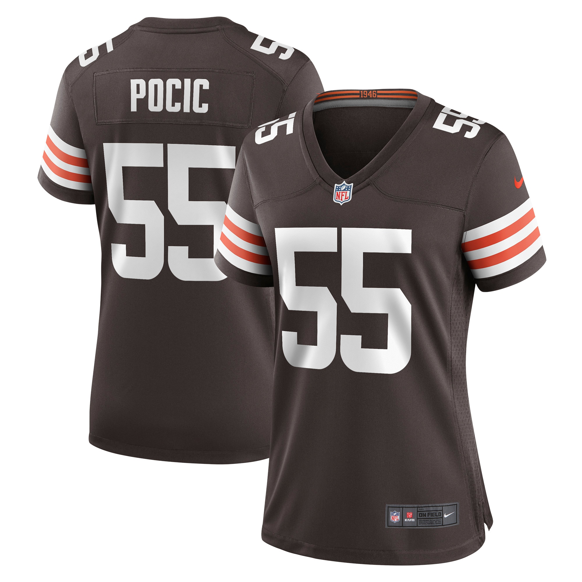 Women’s Cleveland Browns Ethan Pocic Brown Game Jersey