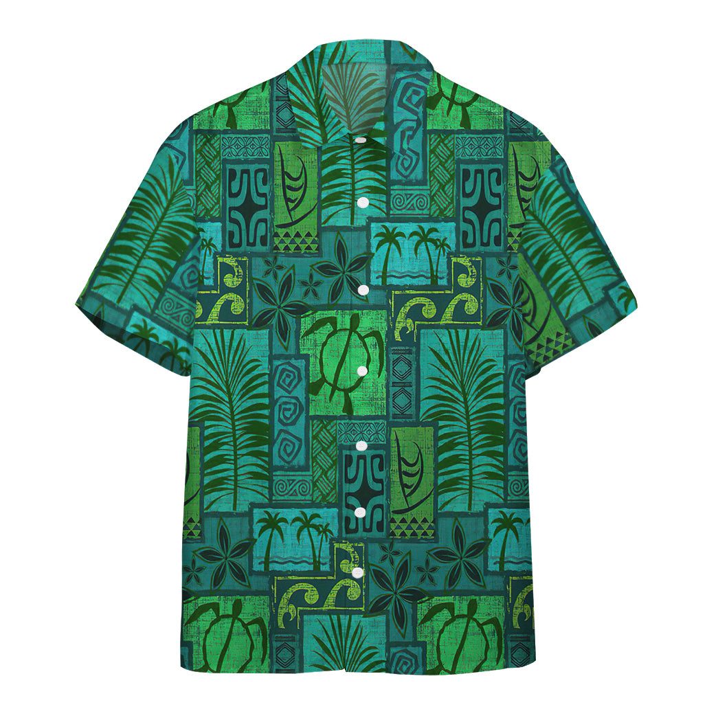 Gearhumans Green Turtles Hawaiian Shirt Ha106353