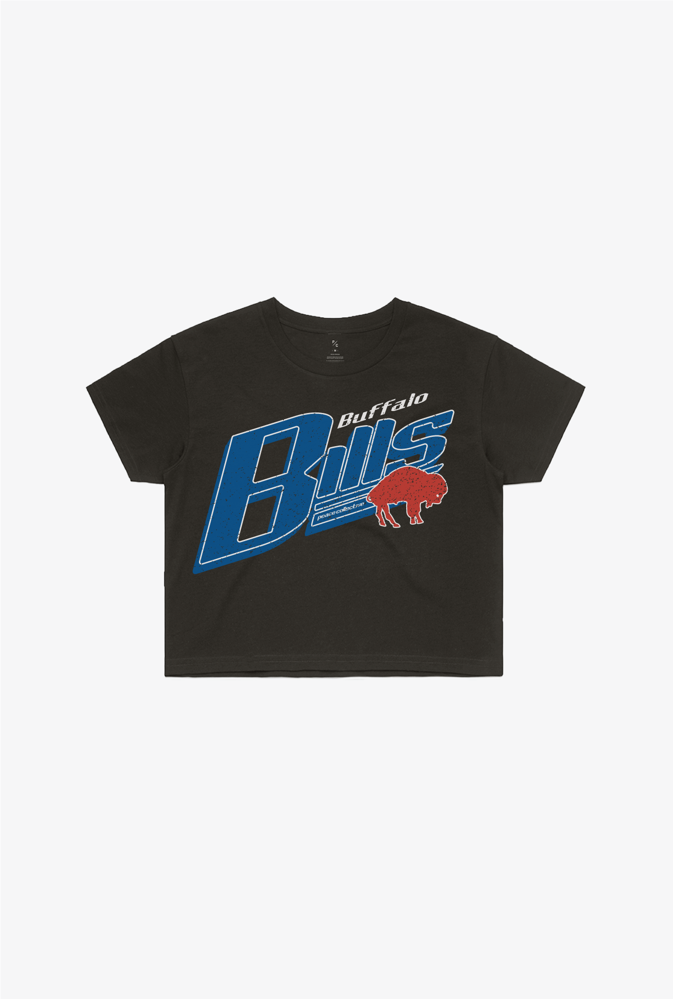 Buffalo Bills Garment Dyed Cropped T-Shirt – Black