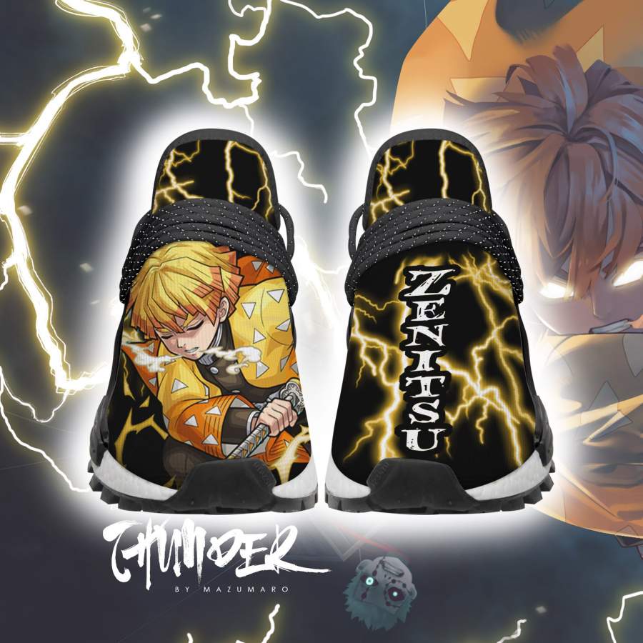 Demon Slayer Shoes Zenitsu NMD Sneakers Thunder Breathing Anime Shoes