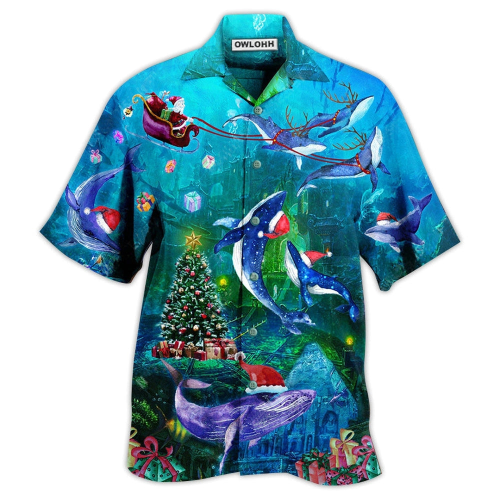 Whale Chirstmas Whales Under The Sea – Hawaiian Shirt