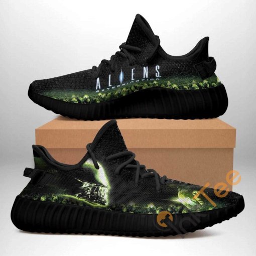 Alien Black Edition Custom Shoes Personalized Name Yeezy Sneakers